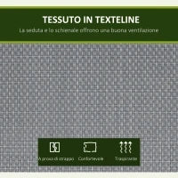 Dondolo da Giardino 3 Posti con Tettuccio Parasole Regolabile, 195x118x170 cm, Grigio Scuro