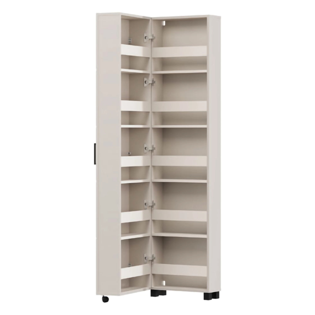 Mobile Portascarpe Visby, Scarpiera 10 Ripiani, 46x33x185h cm Bianco Crema
