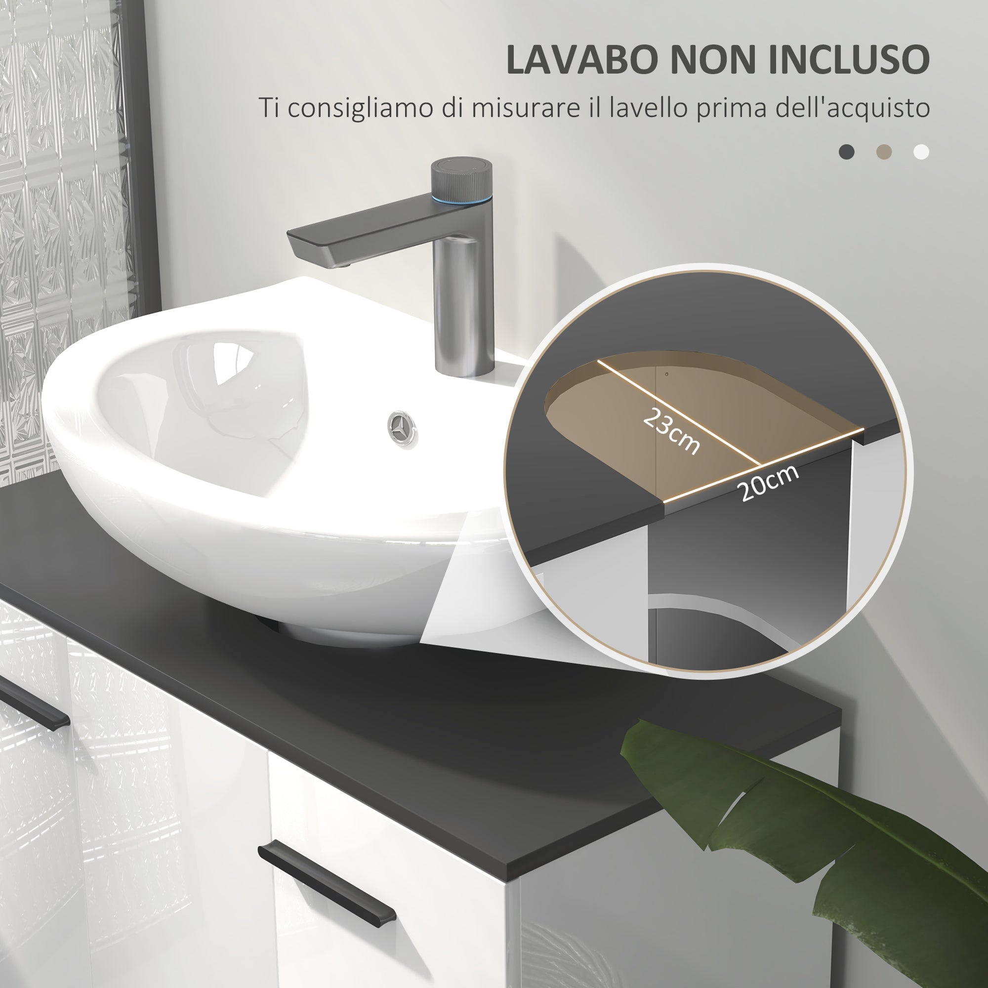 Mobile Sottolavabo da Bagno con Armadietto 2 Ante 80x34x60 cm Bianco Lucido