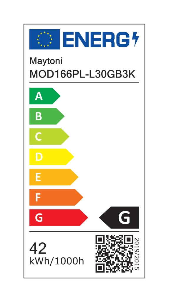 Sospensione Maytoni Tau nera LED 42W 3000K 150cm alluminio