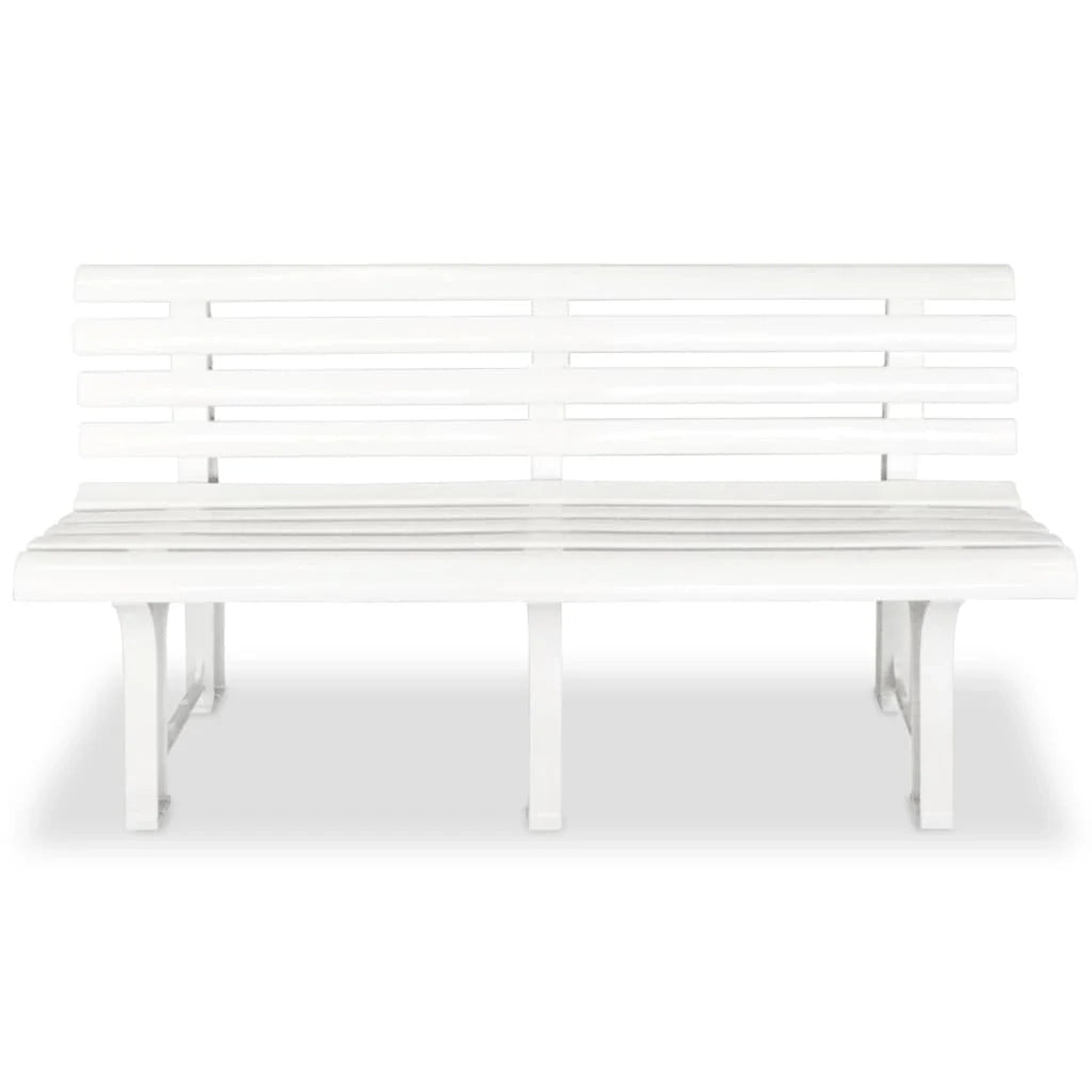 Panca da giardino mobili da esterno terrazza 145,5 cm plastica bianca 02_0011244