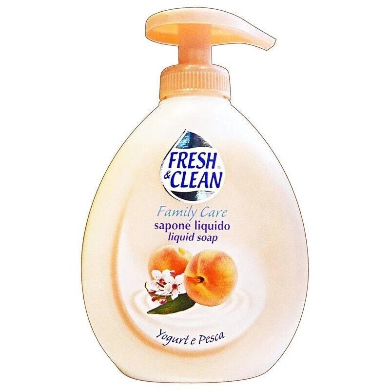SET 12 CONFEZIONI FRESH & CLEAN SAPONE LIQUIDO YOGURT E PESCA 300ML