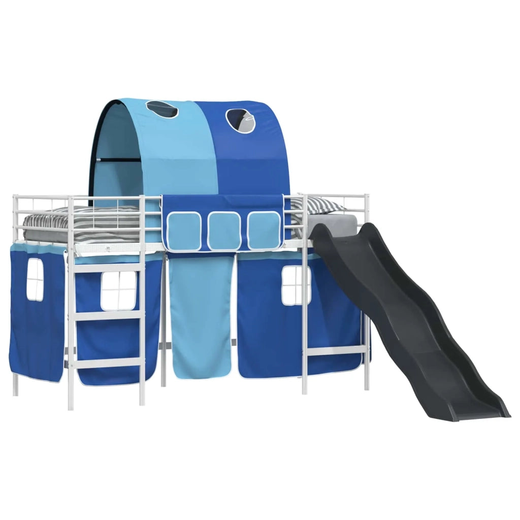 Struttura del letto loft per Bambini | Letto Infantile | Lettino Bianco e Blu 75 x 190 cm