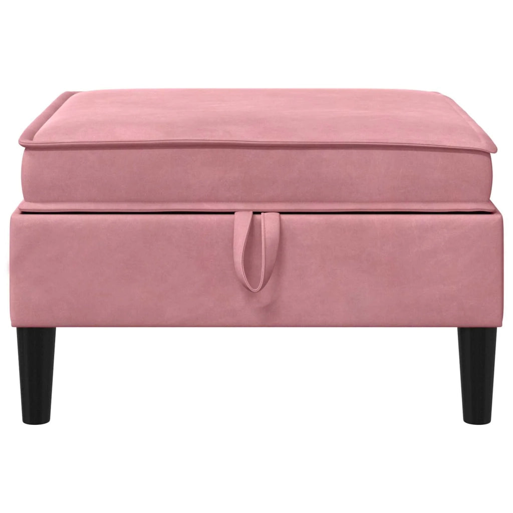 Pouf con Storage Rosa Velluto 42027136