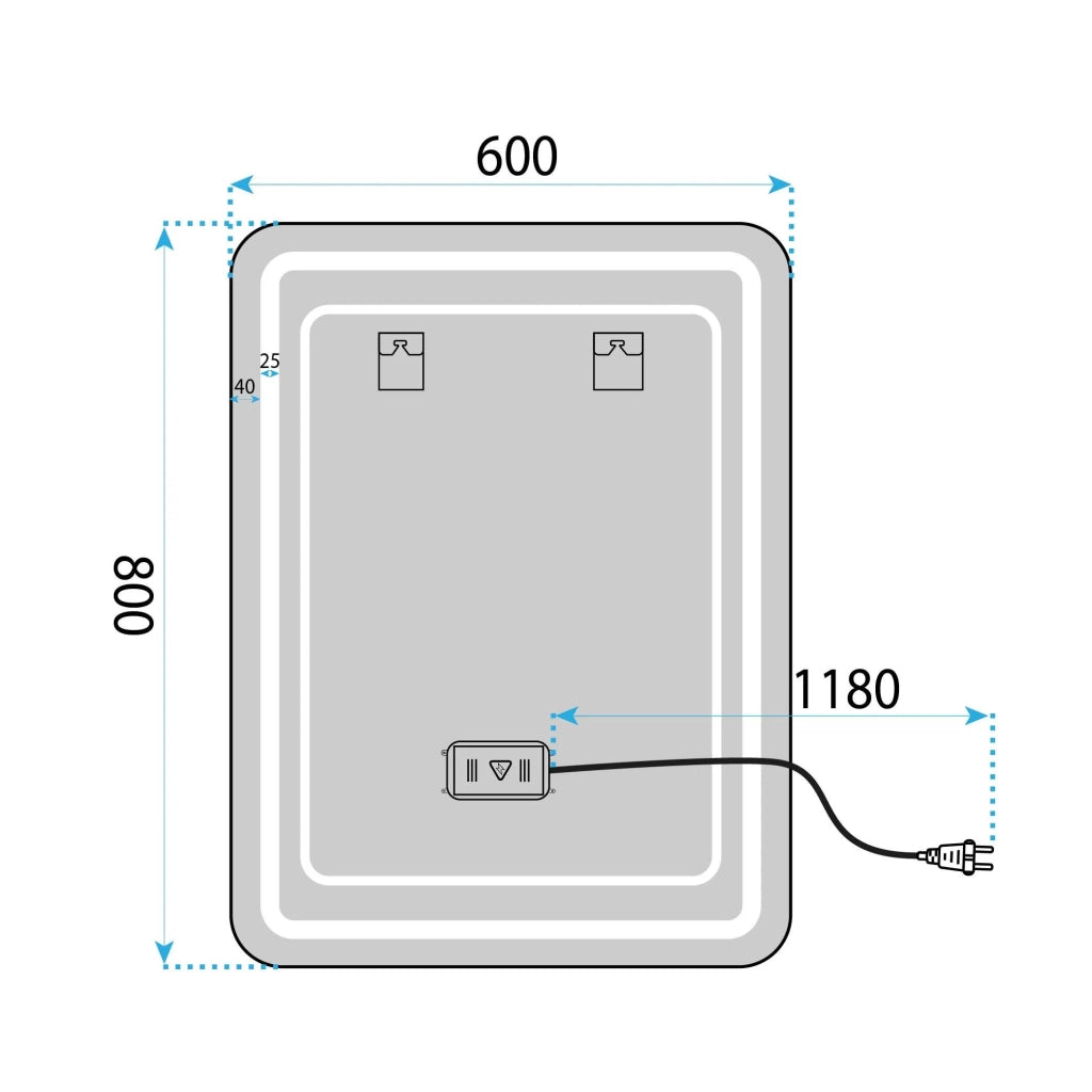 Specchio Led 60x80cm Sab-3436