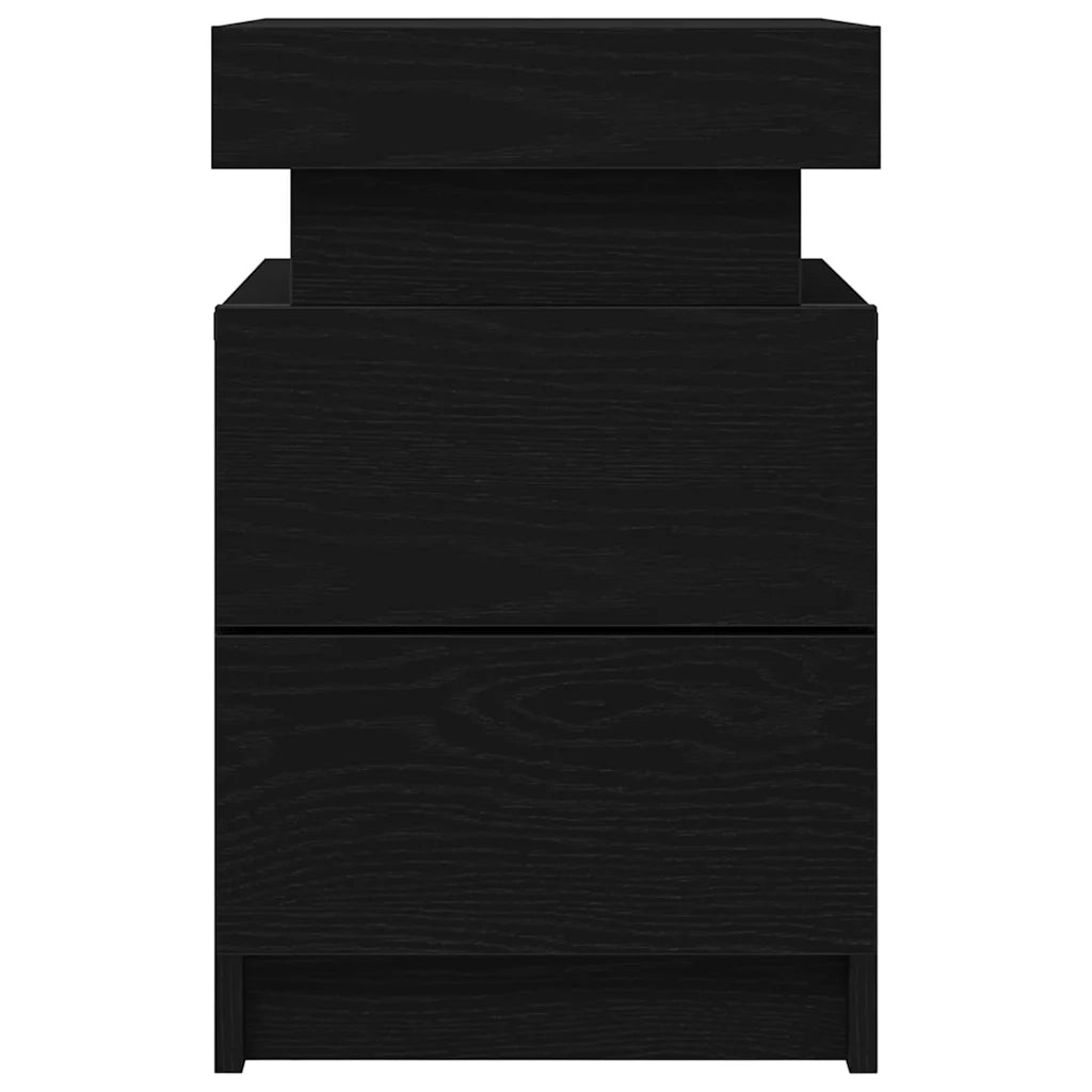 Comodino | Armadio da Notte | Mobiletto da notte Rovere Nero 35 x 39 x 55 cm Legno multistrato