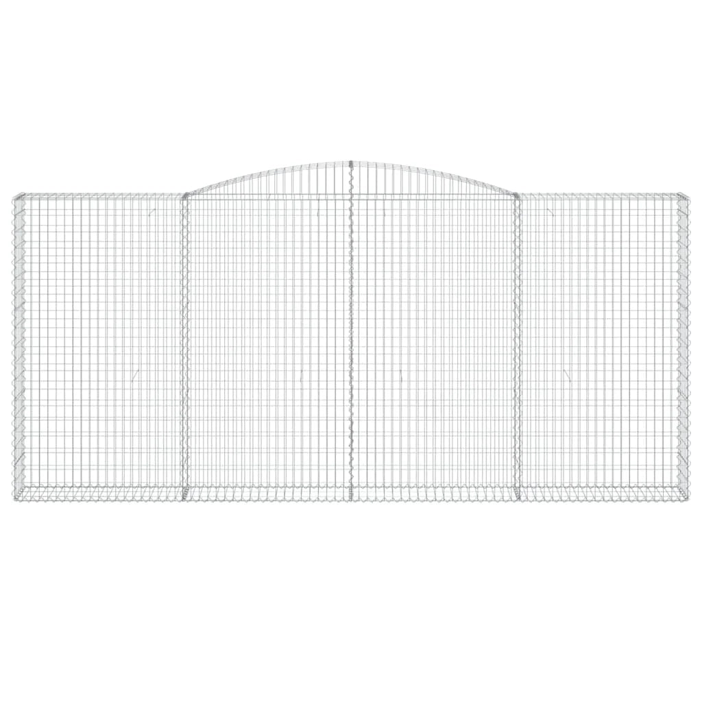 Set di 4 gabbioni ad arco per recinzioni a gabbia e muri di contenimento 400 x 30 x 180/200 cm ferro zincato argento 02_0041481
