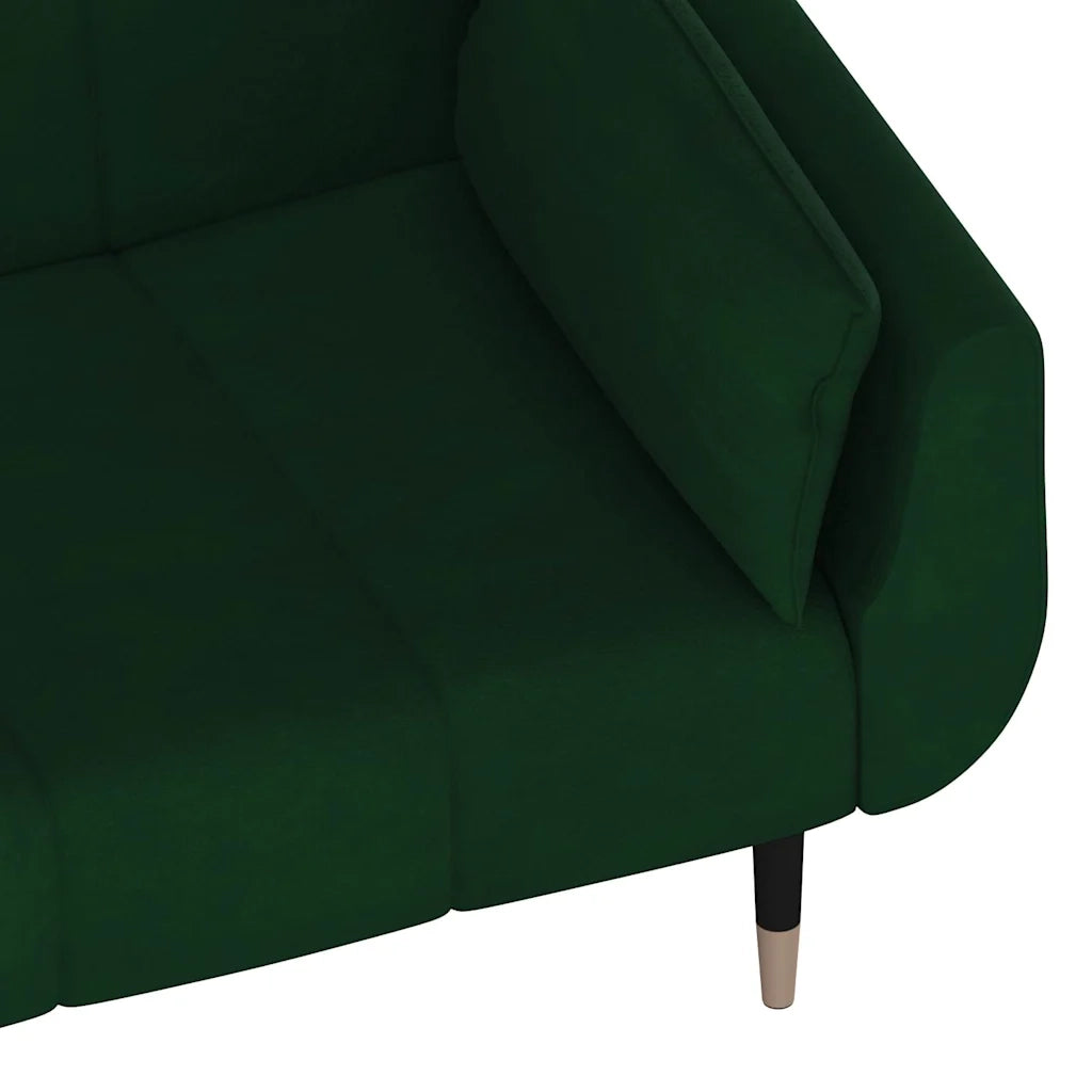 Divano letto | Sof¨¤ letto | Letto singolo a 2 Posti con 2 Cuscini Verde Scuro in Velluto