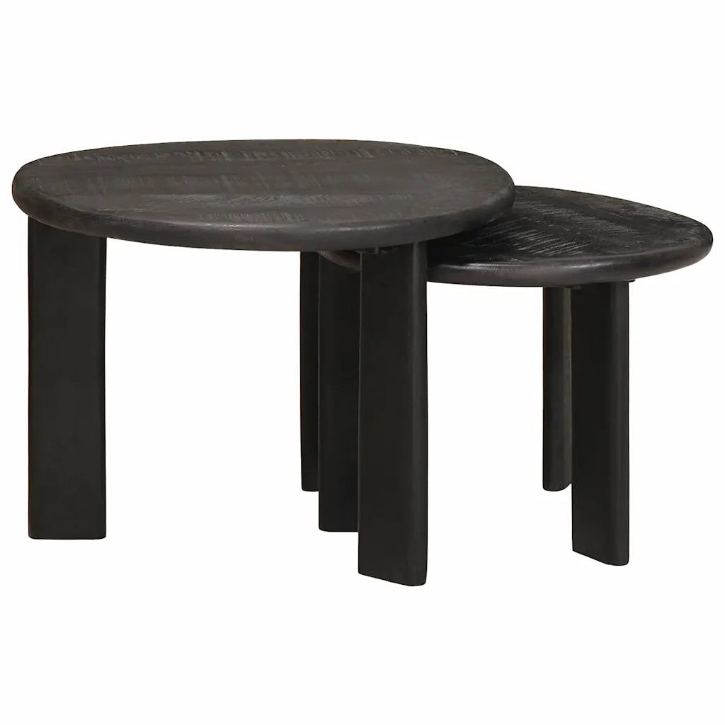 Tavoli da Caffè Nido 2 pcs Bianco Legno di mango massello