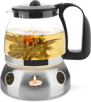 Tazza da tè in vetro termoresistente con filtro in acciaio inossidabile e contenitore termico - 1250 ml