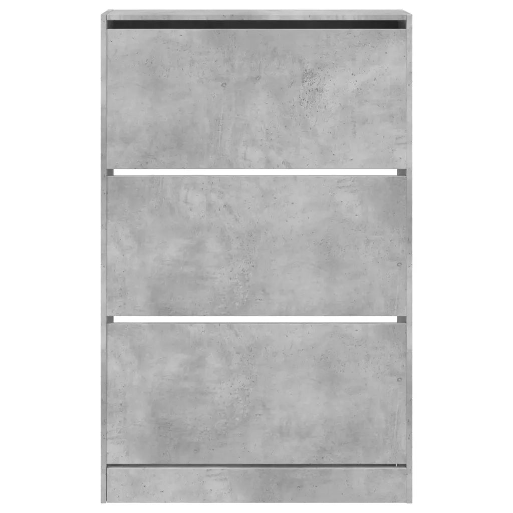 Scarpiera-Scaffale per scarpe Grigio Cemento 80x21x125,5 cm in Legno Multistrato
