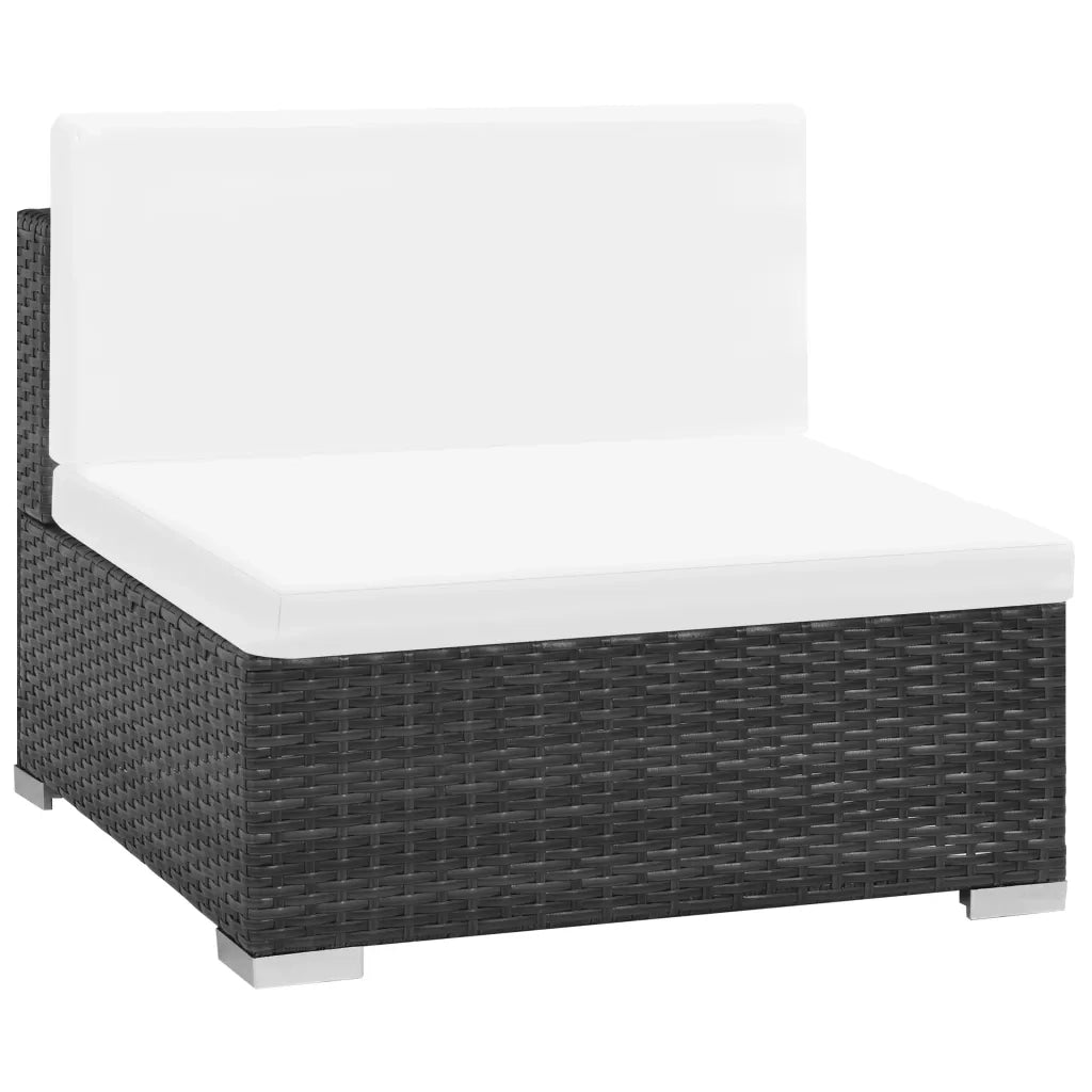 Set Divani da Giardino 7 pz con Cuscini in Polyrattan Nero cod mxl 31328