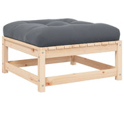 Poggiapiedi da Giardino con Cuscino in Legno Massello di Pinocod mxl 94755