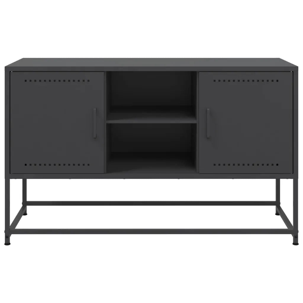 Mobile TV-Credenza per TV-Console TV Nero 100,5x39x60,5 cm in Acciaio 203880