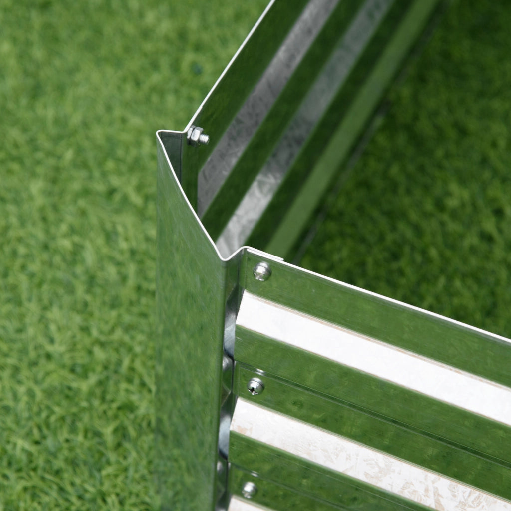 Letto da giardino rialzato in acciaio ¨C zephmum ¨C 120x90x30 cm argento