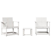 Set Salotto da Giardino 3 pz | Set di Mobili da Esterno Bianco in Legno Massello di Pino