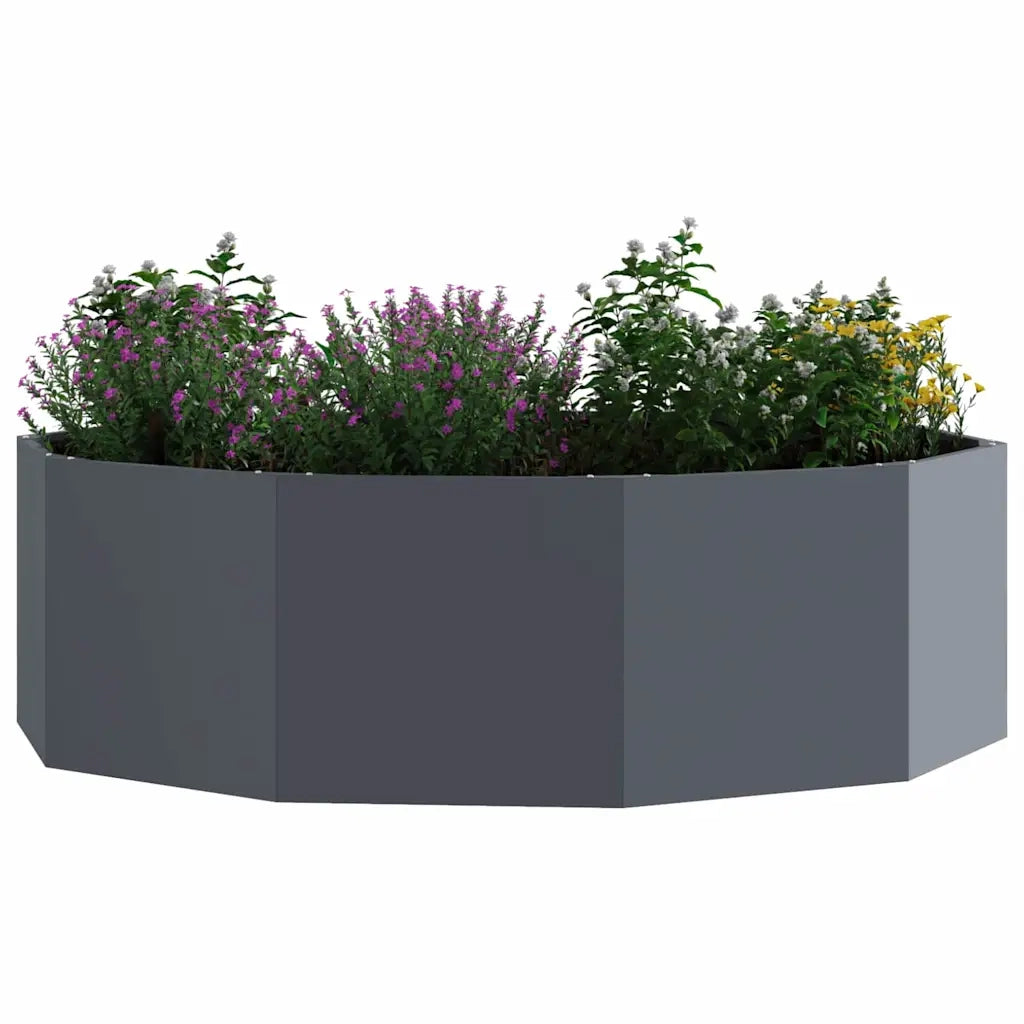 Fioriera-Vaso-Contenitore per Piante Antracite 120 x 120 x 35 cm Acciaio