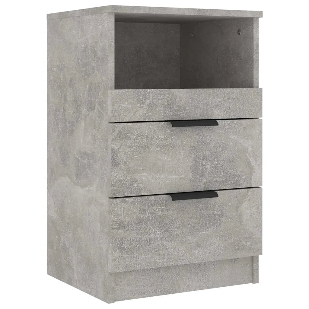 Comodino | Armadio da Notte | Mobiletto da notte Grigio Cemento in Legno Multistrato