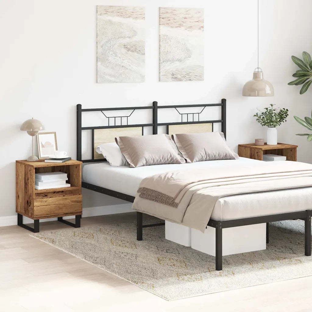 Set di 2 Comodini | Armadio da Notte | Mobiletto da notte Legno Antico 40x35x50 cm in Legno Multistrato