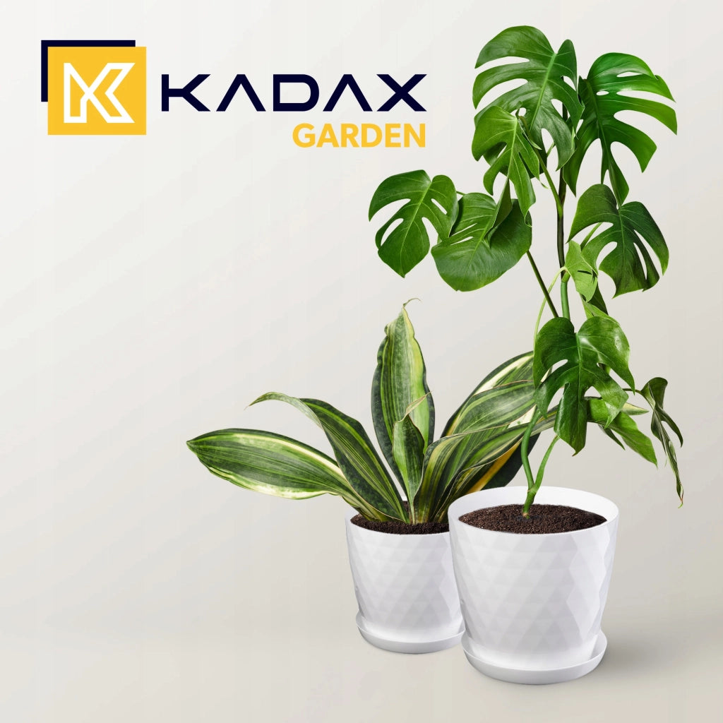 Vaso da fiori KADAX, coprivaso, 25+30 cm, supporto per fiori, plastica bianca, 2 pezzi.