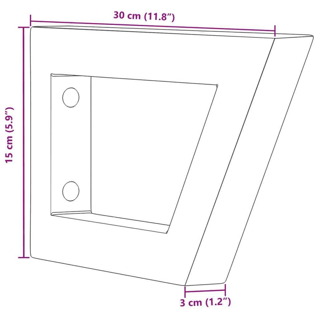 Reggimensole per Lavabo 2 pz Bianche Trapezio in Acciaio 4007276