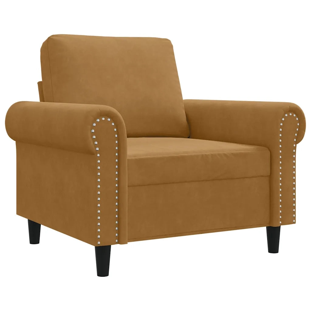 Poltrona-Divano Sedia-Poltroncina Marrone 60 cm Velluto 831682