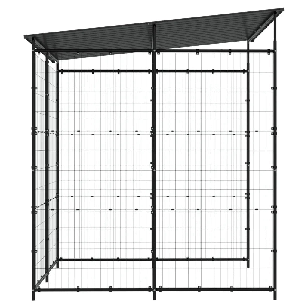 Tettoia per Biciclette 190x190x222 cm in Acciaio Nero 150780