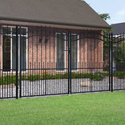 Cancello per recinzione Kampen con punta a lancia Nero 302x172 cm in acciaio 151098