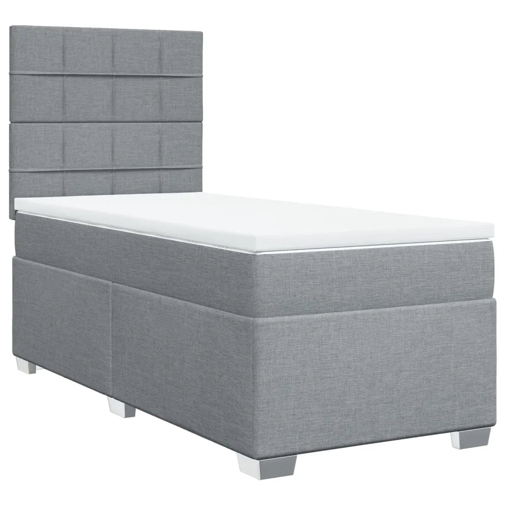 Giroletto a Molle con Materasso Grigio Chiaro 90x190 cm Tessuto 3292643