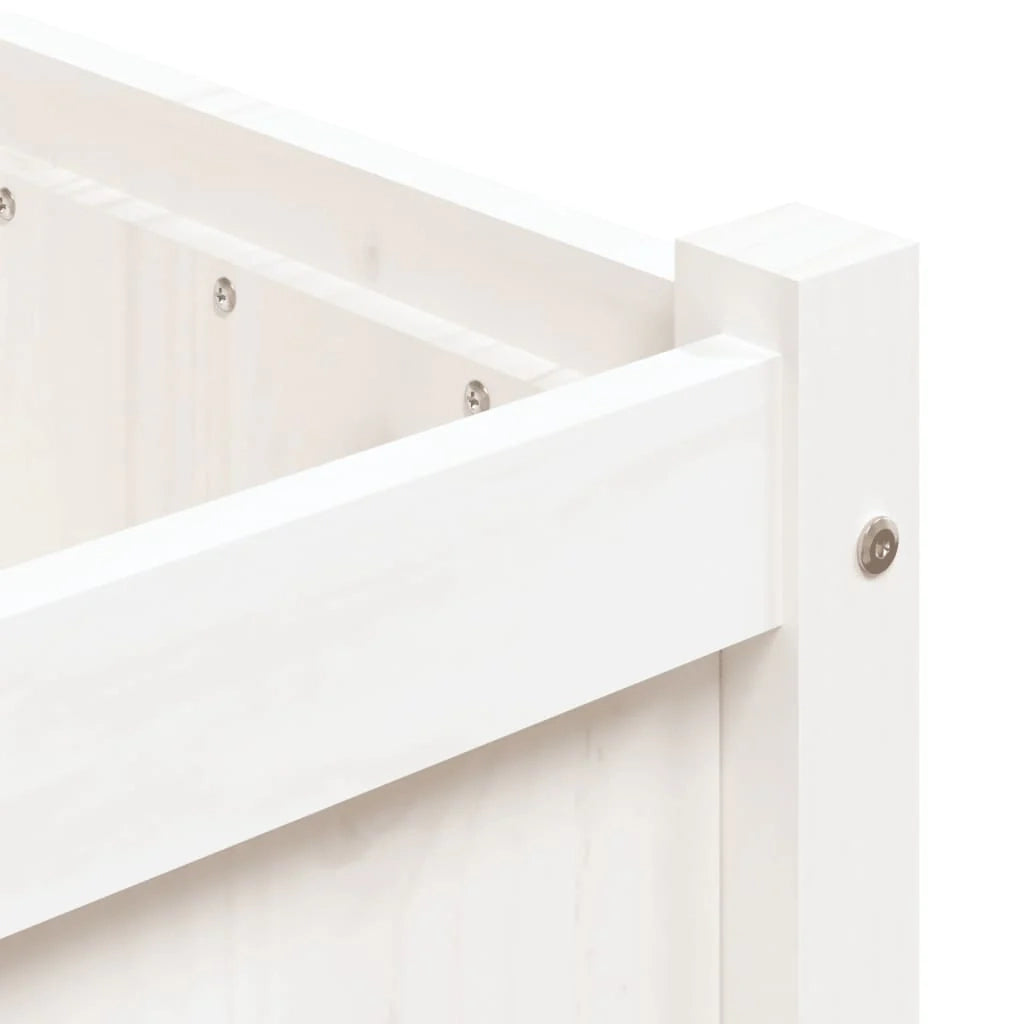 Fioriera rialzata per piante e fiori terrazza/giardino 90 x 50 x 70 cm legno di pino massiccio bianco 02_0038005