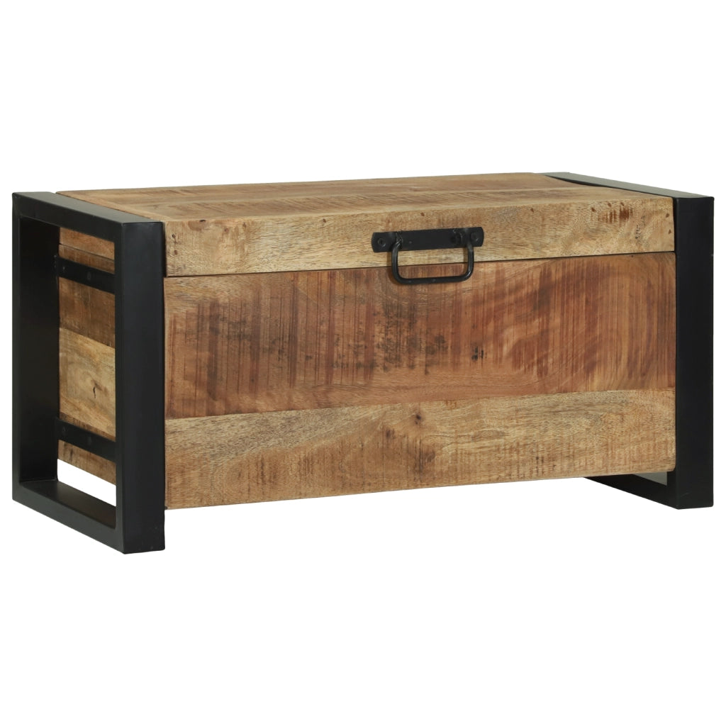 Baule di stoccaggio 60x30x30cm in legno massello di mango e metallo