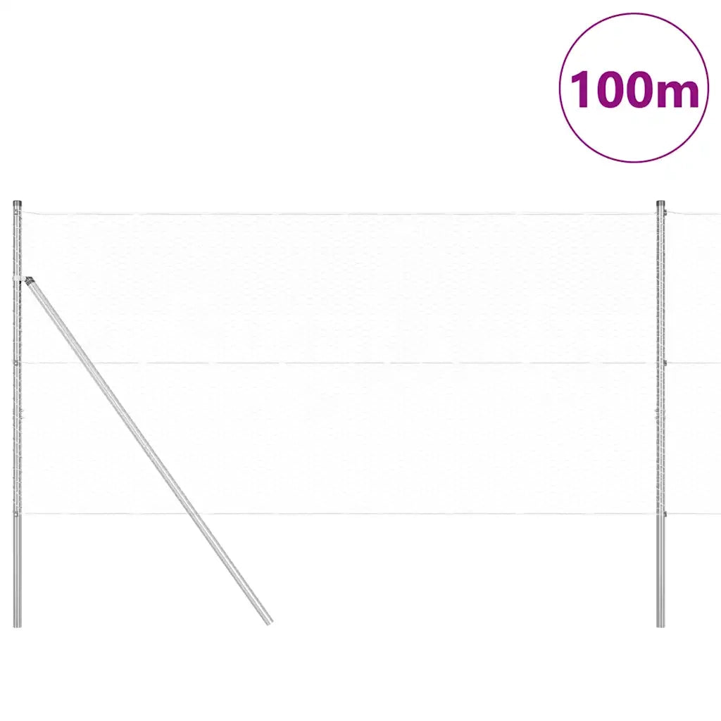 Palo della recinzione Argento 100 x 1 m (maglia da 25 mm)