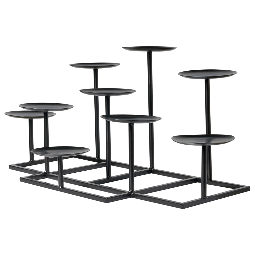 Portacandele in metallo nero 23 cm Decorazione moderna per centrotavola