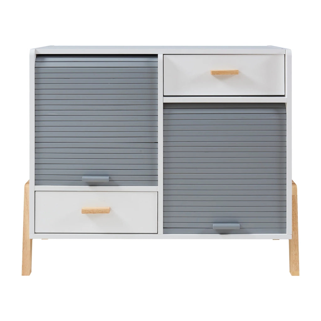 Cassettiera pratico mobile contenitore per ingresso soggiorno camera da letto 72 x 80 x 40 cm MDF grigio 03_0009295
