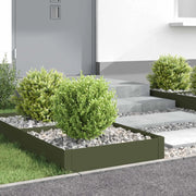 Bordura per Prato 4 pz 60 x 60 x 20 cm Acciaio Verde Oliva 8008910