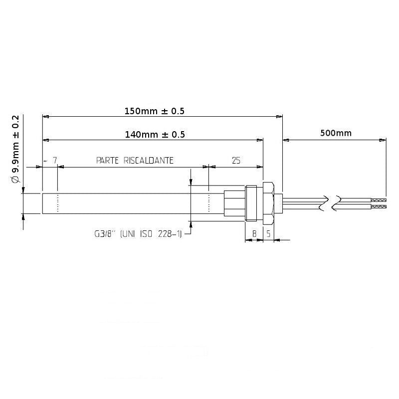 Resistenza, candeletta di accensione per stufe a pellet, HT62652 - HT65012