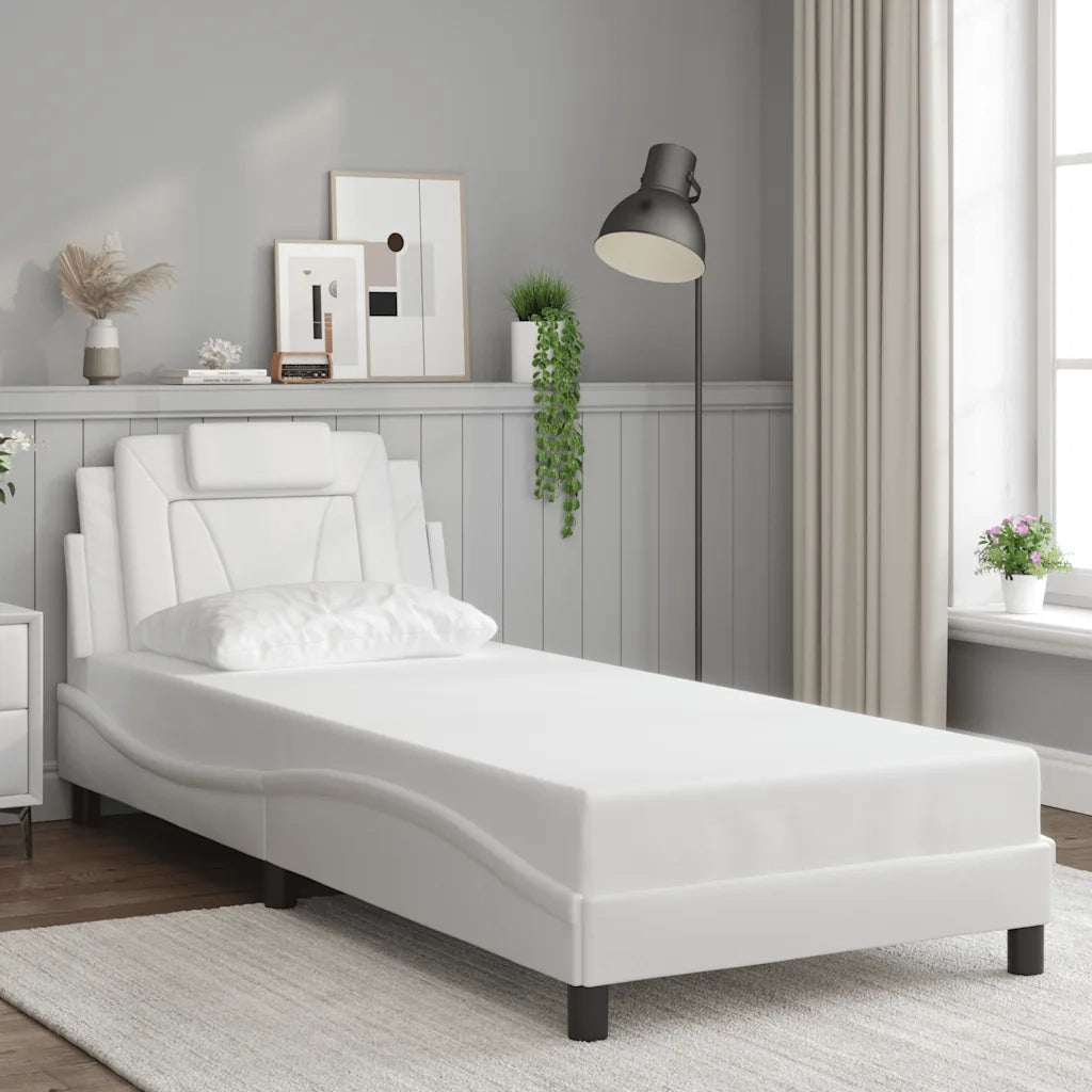 Giroletto Viana senza Materasso Bianco 90x190 cm in Similpelle 3208062