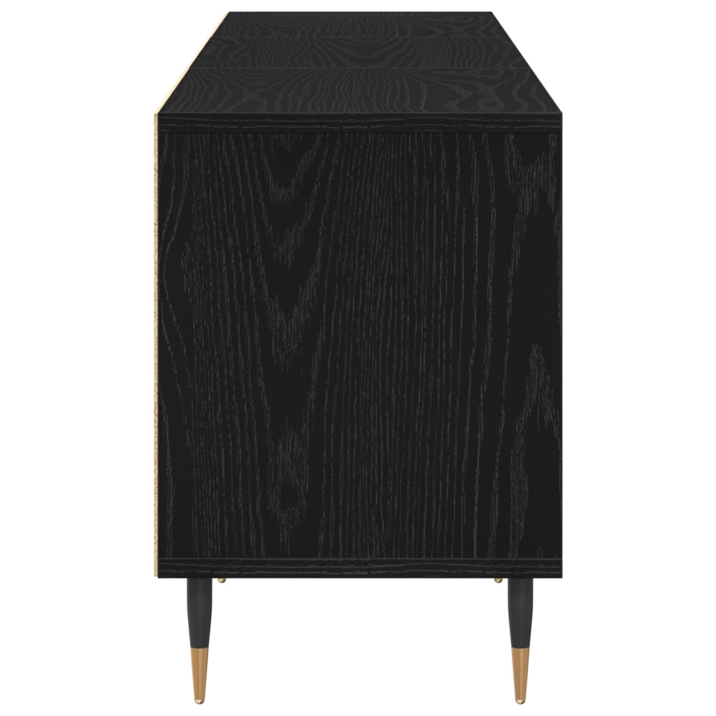 Mobile TV  Nero Rovere 150x30x44,5 cm Legno ingegnerizzato