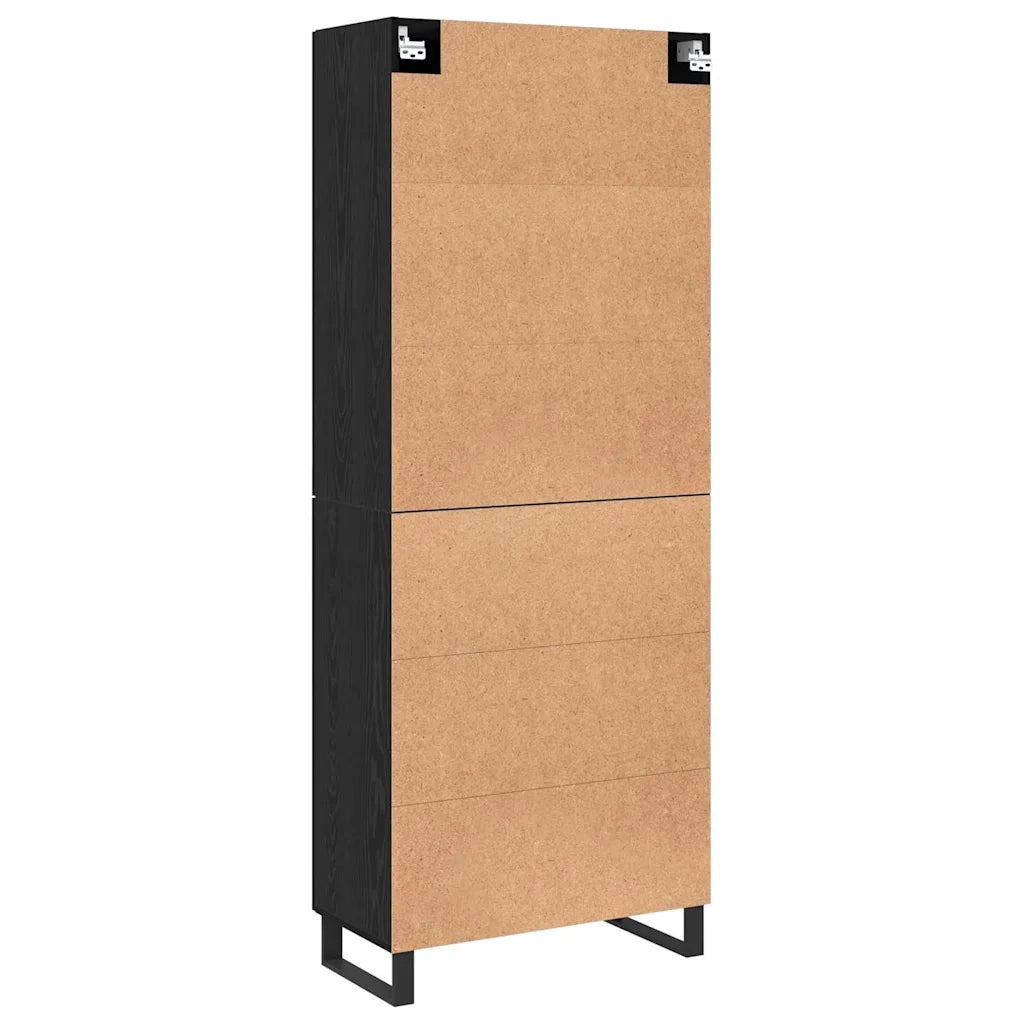 Credenza 2 pz-Set di 2 Buffet-Armadio da cucina Rovere nero Legno multistrato 388822