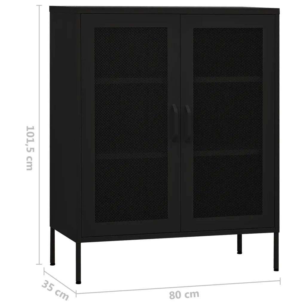 Armadietto Nero 80x35x101,5 cm in Acciaio cod mxl 50905