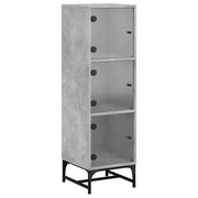 Credenza buffet cassettiera mobile contenitore organizer cucina soggiorno soggiorno con ante in vetro 35 x 37 x 120 cm grigio 02_0030119
