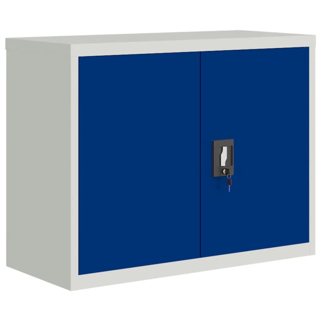 Armadio Classificatore Grigio Chiaro e Blu 90x40x70 cm Acciaio CFW1748798