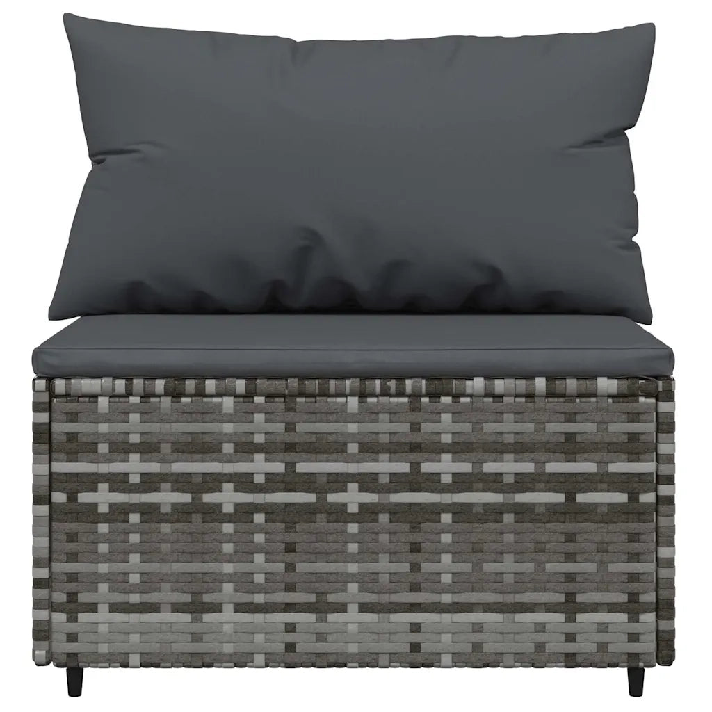 Set Divani da Giardino 3 pz | Set Salotto da Giardino con Cuscini in Polyrattan Grigio