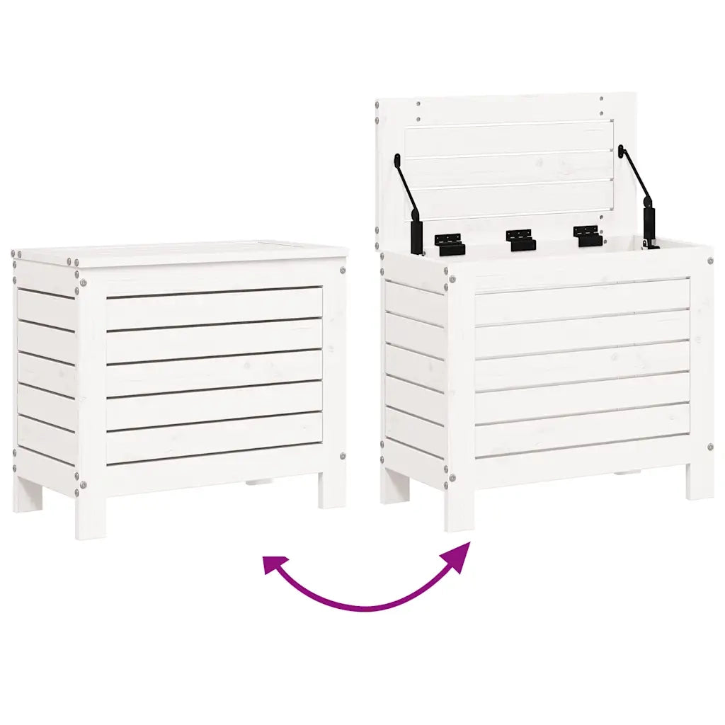 Sedia da giardino-Poggiapiedi da Giardino Bianco 62x31,5x52cm Legno Massello Pino