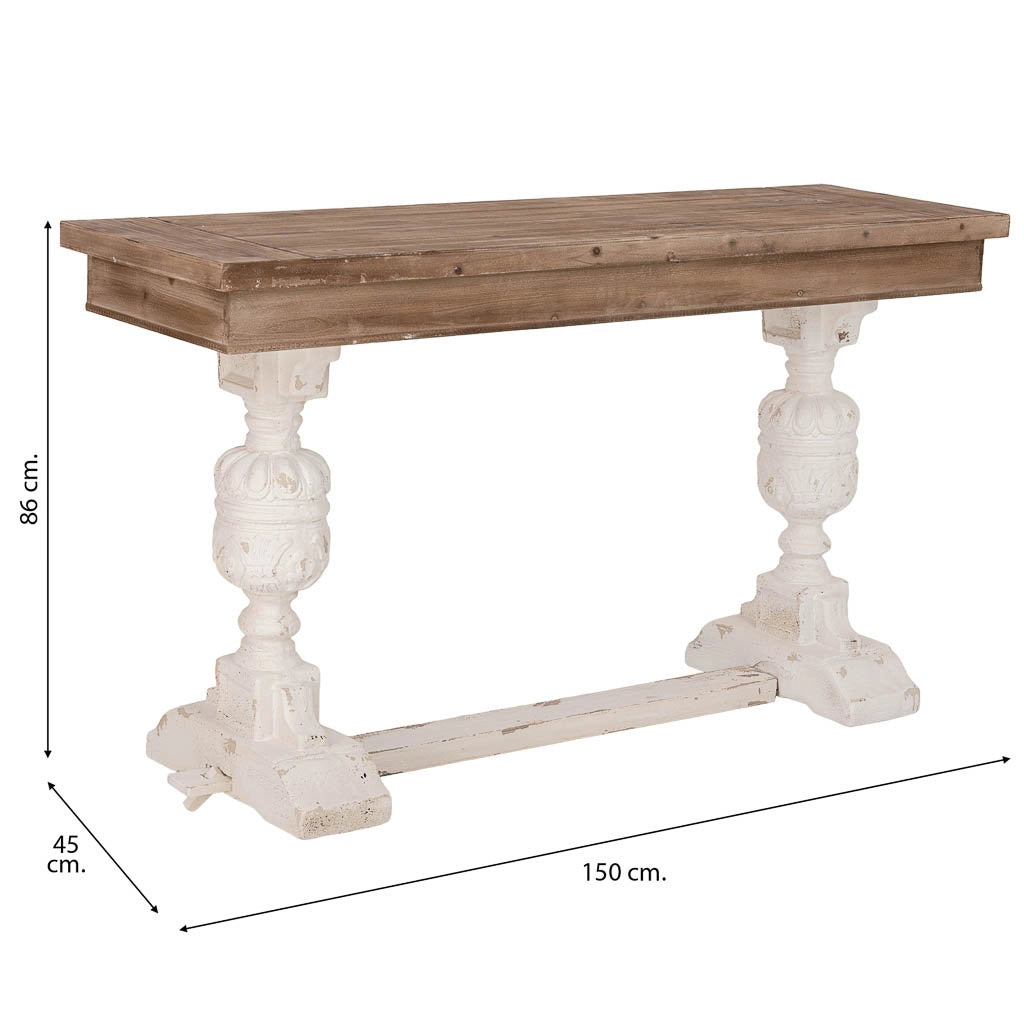 Mobile da ingresso in legno marrone, 150x45x86 cm (altezza)