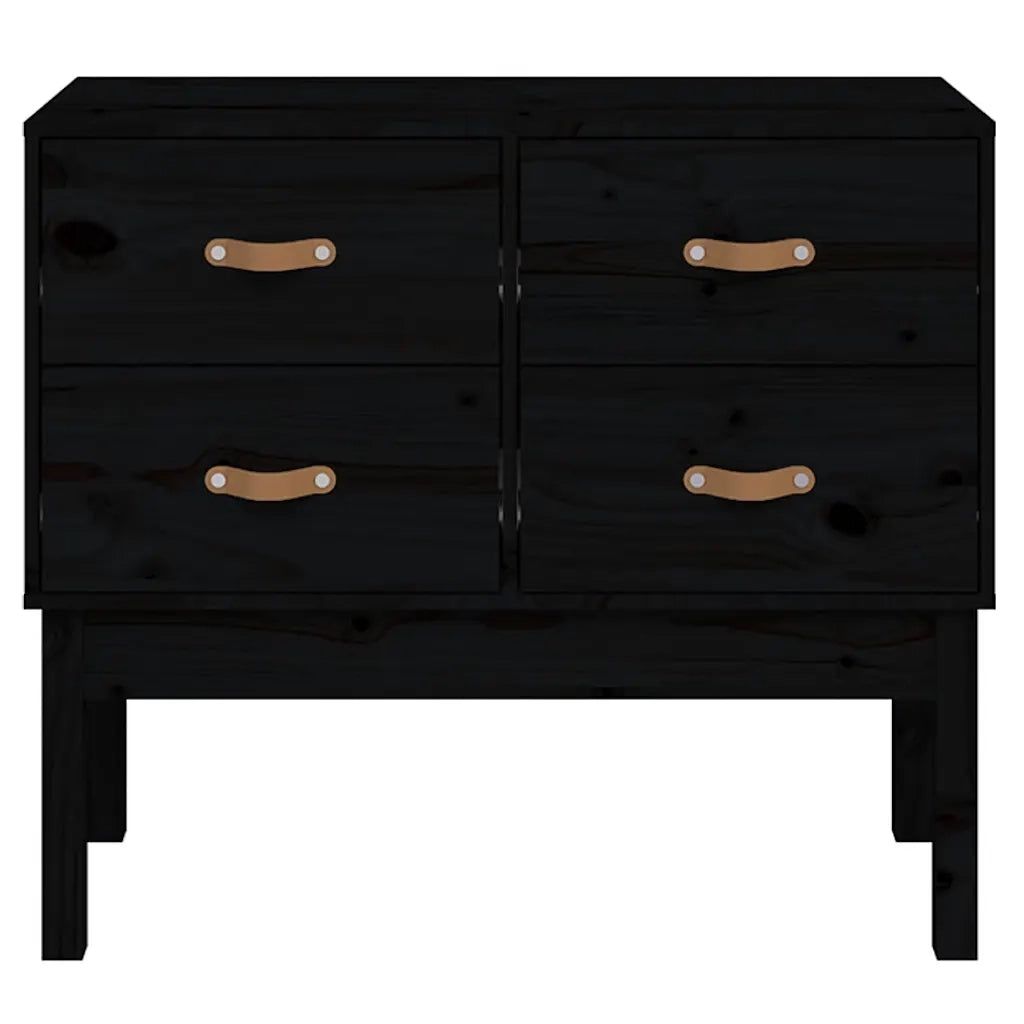 Mobile Consolle | Tavolo d'Ingresso Nera 90x40x78 cm in Legno Massello di Pino