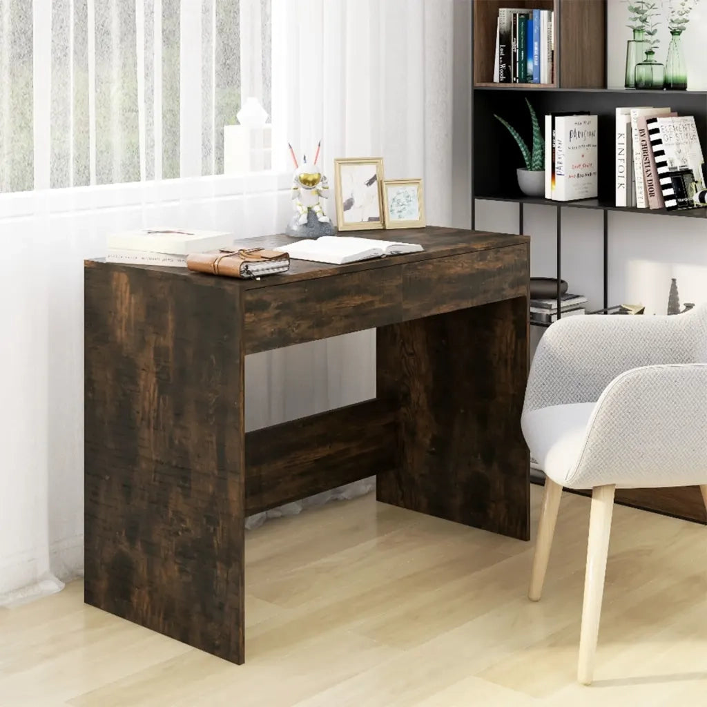 Scrivania | Tavolo da Ufficio Rovere Fumo 101x50x76,5 cm in Truciolato