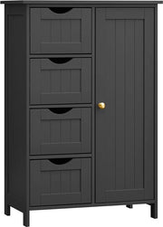 Cassettiera da bagno - Mobili di archiviazione - 30 cm x 55 cm x 82 cm - Nero inchiostro - 13,3 kg - Capacità di 45 kg di piastrelle - Montaggio semplice