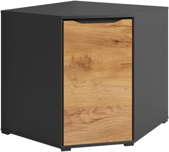 Credenza Ruben, Quercia dorata, 78 x 76.6 cm con porte, adatto per la conservazione di abbigliamento e tessuti