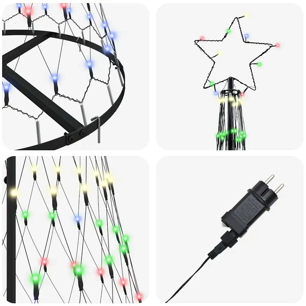 Albero di Natale LED con 230 LED Multicolore 184.5 cm Metallo 42018782